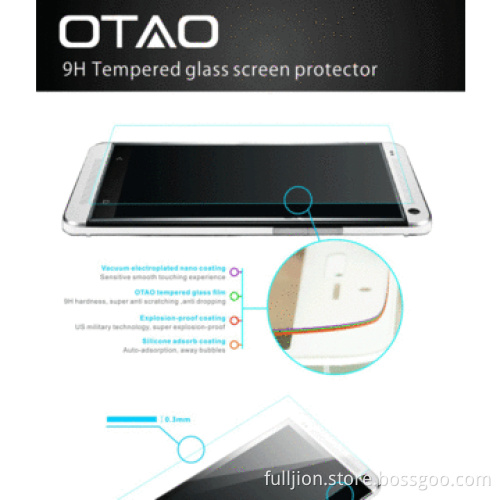 0.2mm 0.33mm 2.5D curved edge round angle tempered-glass screen protector for HTC ONE MAX